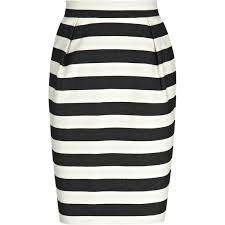 Black And White Striped Pencil Skirt Outfit Reiss Cherish Fitted Pencil Pencil Skirt Skirts Spring Skirts
