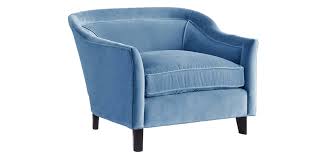 Wonderfully upholstered in soft fabric, this chair accentuates your space and showcases your taste. Light Blue Accent Chair With Rounded Arms For Comfort