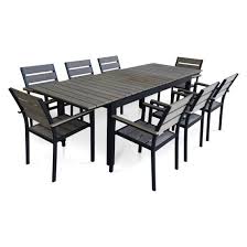 Urban Furnishing 9 Piece Eco Wood Extendable Outdoor Patio Dining Set Patio Dining Set Patio Dining Dining Set