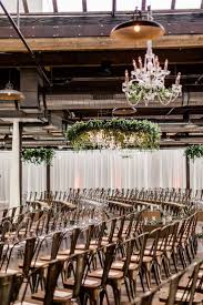 Chic Greenery Wedding At This Industrial Chicago Venue Ruffled Warehouse Wedding Greenery Wedding Decor Warehouse Wedding Ceremony