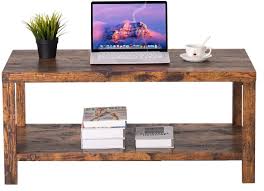 It plays nicely off of the coral tones here's another gorgeous, rustic living room that's initiated by brightness. Buy Rustic Farmhouse Coffee Table Living Room Table With Storage Shelf Two Tier Coffee Table For Living Room 40 Inch Industry Brown Online In Turkey B08qd6jnrh
