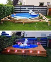 With These Spots You Can Put Your Swimming Pool In The Spotlight And Enjoy The Relaxed Summer Evenings Diy Swimming Pool Diy Pool Backyard