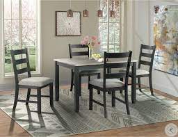 Milano 5pc dining set (table & 4 ladder back side chairs) deal of the day $2,165.00 sale $1,185.00. Kona Gray And Black 5 Piece Dining Room Set From Elements Furniture Coleman Furniture