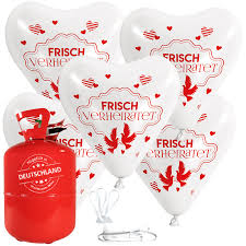 Senden sie ihre glückwünsche zur hochzeit. Helium Luftballons Hochzeit Set Frisch Verheiratet Sawelt