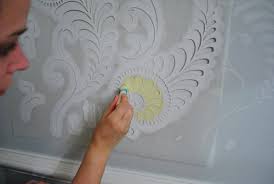 Unlike wallpaper for walls, these wall stencils for painting are more a more affordable solution to covering a large feature wall. Ten Step By Step Wall Stenciling Tips You Can Do It Young House Love
