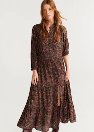 Printed Long Dress Women Fashion Dresses Mango Fashion