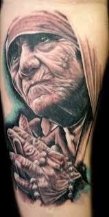 Mother Theresa Portrait Tattoo by Randy Prause: TattooNOW