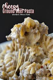 Cheesy Ground Beef Pasta Barbara Groundbr In 2020 Beef Pasta Recipes Ground Beef Pasta Beef Recipes Easy
