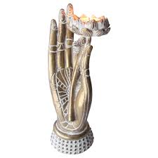 These small wonders are shaped like the sacred lotus flower, a symbol of beauty and enlightenment. Vitarka Hand With Lotus Candle Holder Wholesale Candles Canada Natures Expression
