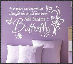 Girl Bedroom Wall Decal She Became A Butterfly Nursery Vinyl Etsy Vinyl Wall Quotes Wall Quotes Decals Vinyl Wall Lettering