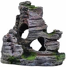 Amazon Com Pranovo Mountain View Decor Rockery Landscape Rock Hiding Cave Tree Aquarium Ornament Fish Tank Dec Fish Tank Decorations Fish Tank Landscape Rock