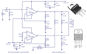 Tda2030 single ic full circuit diagram making amplifier simple & powerful. Audio Amplifier Circuit Diagram 30 Watts