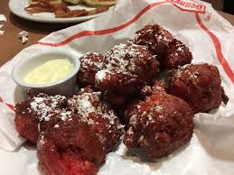 Pancake day is a real highlight in our calendar. Red Velvet Pancake Puppies Picture Of Denny S Plano Tripadvisor