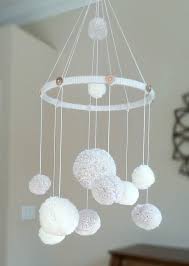 Pom Pom Mobile Mobile Pour Bebe Bebe Neutre Mobile Etsy Diy Bebe Deco Decoration Chambre Bebe Deco Chambre Bebe