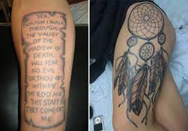 These letters stand for 'evil, . Top 10 Scroll Tattoo Designs