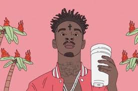 21 Savage Bank Account Savage Wallpapers Cartoon Painting Hip Hop Art
