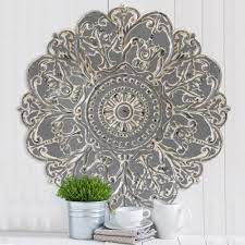 Stratton Home Decor Grey Metal Medallion Wall Decor S07730 The Home Depot Medallion Wall Decor Stratton Home Decor Medallion Wall Art