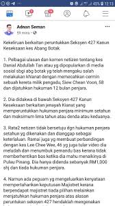 Kanun keseksaan malaysia (akta 574) ialah suatu akta yang digubal bagi memboleh seseorang ini diseksa atas kesabitan jenayah. Kekeliruan Berkaitan Peruntukkan Sembang Kedai Kopi Meru Facebook
