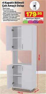 • ürün demonte teslim edilmektedir. 4 Kapakli Bolmeli Cok Amacli Dolap Indirimde Market