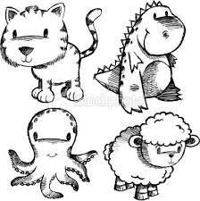 Doodle Sketch Animal Set Animal Doodles Doodle Drawings Doodle Sketch