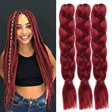 Kanekalon hair grants you the power to reach the unreachable when it comes to your style. Amazon Com Uhair Burgundy Red Kanekalon Braiding Hair Extensions Jumbo Braid Crochet Colorful Hair High Temperature Synthetic Fiber Hair Extension For Women 100g Pc 3 Pcs Lot Beauty