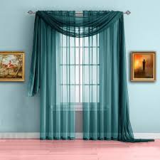 I love how this scarf is longer on one side than another. Warm Home Designs Green Teal Window Scarf Valance Sheer Teal Curtains Warmhomedesigns Com