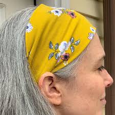 Yellow Floral Headband, Stretchy and Very Soft