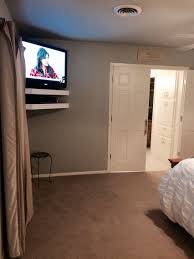 Love These Shelves And Placing Of This Tv In The Master Bedroom Tv Wall Bedroom Corner Living Room Tv
