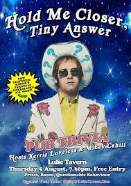 May 04, 2016 · trivia starts at 8 p.m. Hold Me Closer Tiny Answer Pub Trivia Lulie Tavern Abbotsford 5 August 2021