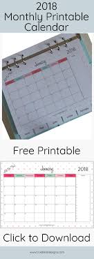 Get Organised And Download Your Free 2018 Monthly Printable Calendar Now It Has A Cute Lively Design And Is Avail Calendarios Imprimibles Planificador Agendas