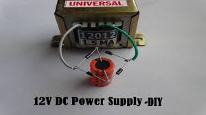 12v dc power supply from a transformer