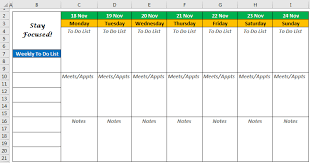 Maybe you would like to learn more about one of these? Excel Weekly Planner Template Step By Step Calendar Examples