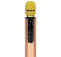 Mikrofon bezprzewodowy do karaoke Bluetooth złoty. Hurt ...