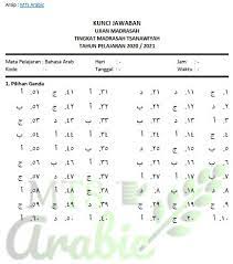 Maybe you would like to learn more about one of these? Soal Dan Jawaban Ujian Madrasah Mapel Bahasa Arab Mts Tahun Pelajaran 2020 2021 Mts Arabic
