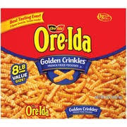 These gluten free fries offer a seasoned, extra crispy outside . Ore Ida French Fried Potatoes Golden Crinkles Calories Nutrition Analysis More Fooducate