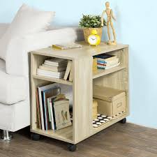 With other types of storage shelves, you can move them pretty easily, therefore making them less of an issue when it comes to determining the. Sobuy Fbt34 N Side Table End Table Coffee Table With Storage Shelves On Wheels On Onbuy