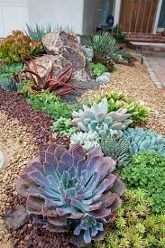 We can utilize unused boards at home. 30 Incredible Front Yard Landscaping Ideas Gardenholic Succulent Garden Design Rock Garden Landscaping Succulents