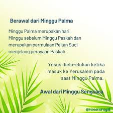 Ini memberikan sebuah makna minggu palma bahwa prosesi ini biasanya dimulai di awal ibadah. Minggu Palma Artinya