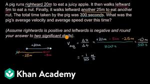 Use the above formulas and information to help you solve the following problems. Average Velocity And Speed Worked Example Video Khan Academy
