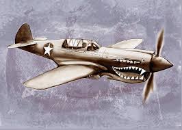 Draw a curved line near the tip of the plane to form the nose. P 40 N Warhawk Airplane In World War 2 Stylised Modern Drawing Art Sketch Drawing By Kim Wang