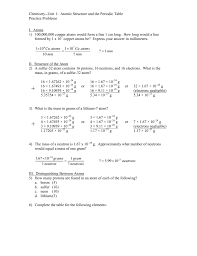 This is a worksheet that introduces the relationship between an element's position on the periodic table and its atomic structure. Chemistry Chapter 5 Atomic Structure And The Periodic Table