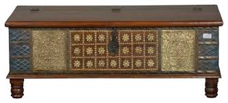 Allow you to store books, shoes and other items in the bench, and sit on it while having the supply's in the compartments. Moroccan Brass Inlay Reclaimed Wood Storage Trunk Chest Traditional Decorative Trunks By Sierra Living Concepts Houzz