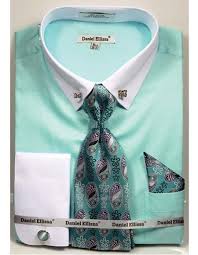 100 Cotton French Cuff Mint Solid Pattern Fashion Shirt Unique Dress Shirts Business Dress Shirts French Cuff Dress Shirts