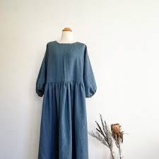 ハンドメイド 大人のナチュラルなワンピース ラミーリネン ハンドメイド洋裁ブログ yanのてづくり手帖 簡単大人服 子供服 小物の無料型紙と作り方 aライン ワンピース ワンピース 型紙 無料 ワンピース