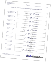 Metric Unit Conversion Worksheets Dadsworksheets Com