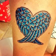 Angel wings tattoos on back for girls. My New Angel Wing Heart Tattoo Angel Wings Heart Tattoo Heart With Wings Tattoo Heart Tattoo Designs