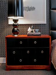 Hamptons cross black bedside lamp table with drawer right handle. Masculine Bedroom With Black Bedside Table Hgtv