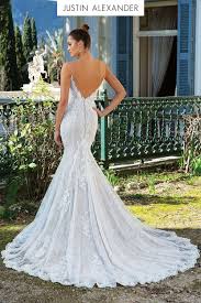 Style 88124 Allover Lace Deep V Neck Fit And Flare Wedding Gown Wedding Gowns Lace Fit And Flare Wedding Dress Wedding Dresses