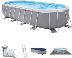 Intex Swimming Pool 610 X 305 X 122 Cm Frame Pool Set Prism Oval 26798 Amazon De Garten