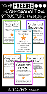 Freebie Informational Text Structures Posters Informational Text Structures Informational Text Structures Informational Text Text Structure